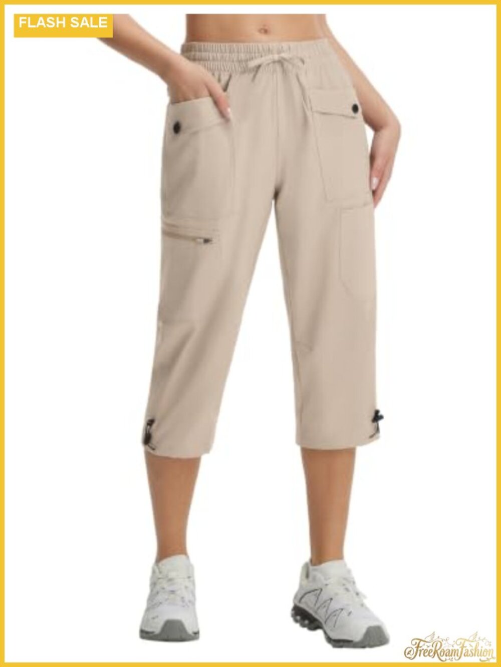 Women's Cargo Capri Pants 7 Pockets Quick Dry Lightweight Hiking